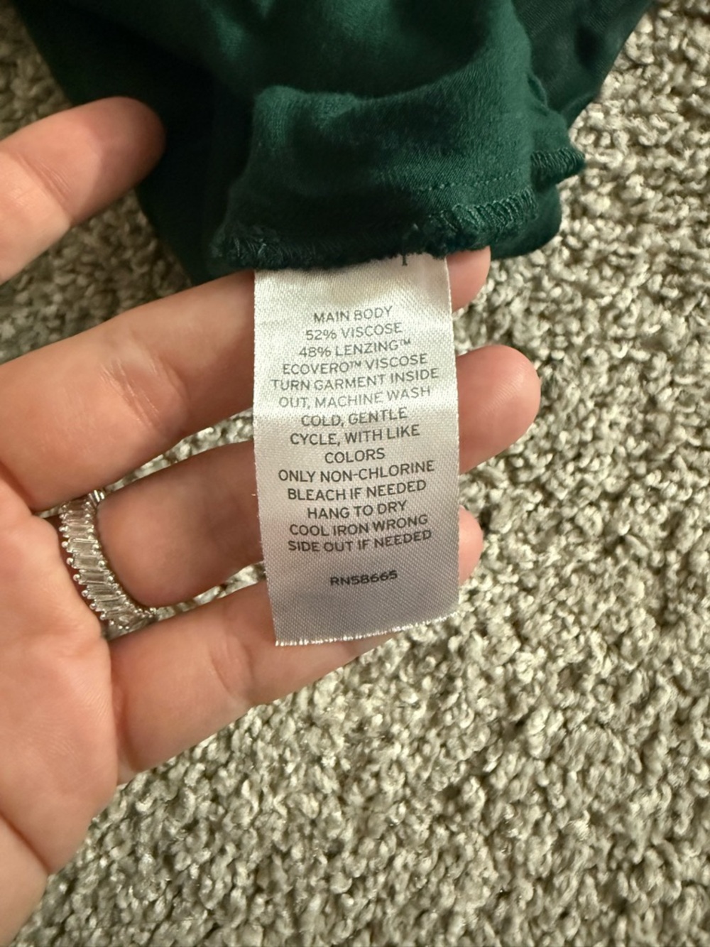 Nordstrom Forest Green V-Neck Camisole - Picture 3 of 7
